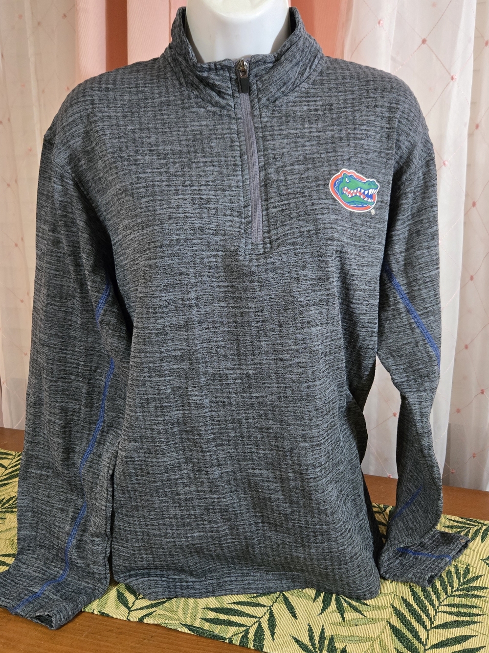 Rivalry Threads Men's Heather Gray Quarter-Zip Pullover with Blue Accent